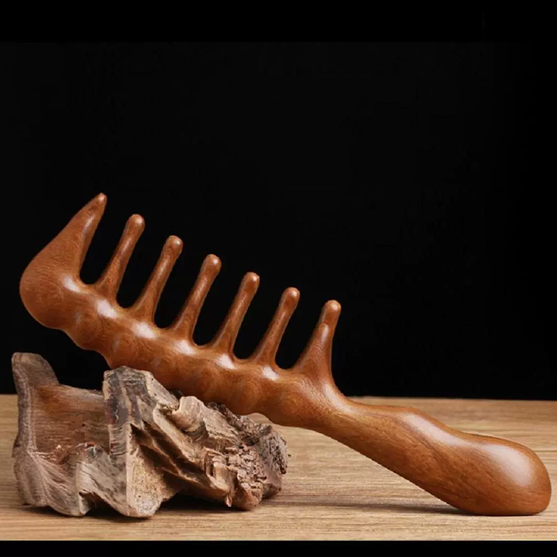 أمشاط شعر خشبية طبيعية من خشب  - مراجعة Detangling Wide Comb وسعره